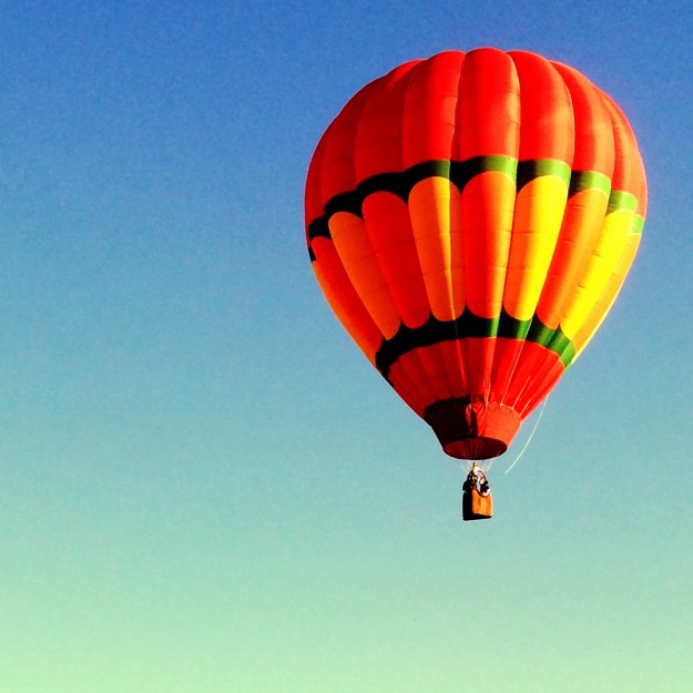 up in a balloon
