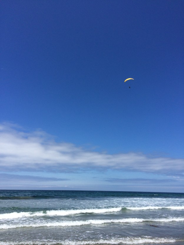 ocean with paraglider