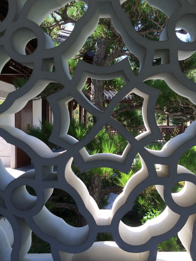 through the open window