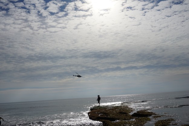 fisherman and helicopter
