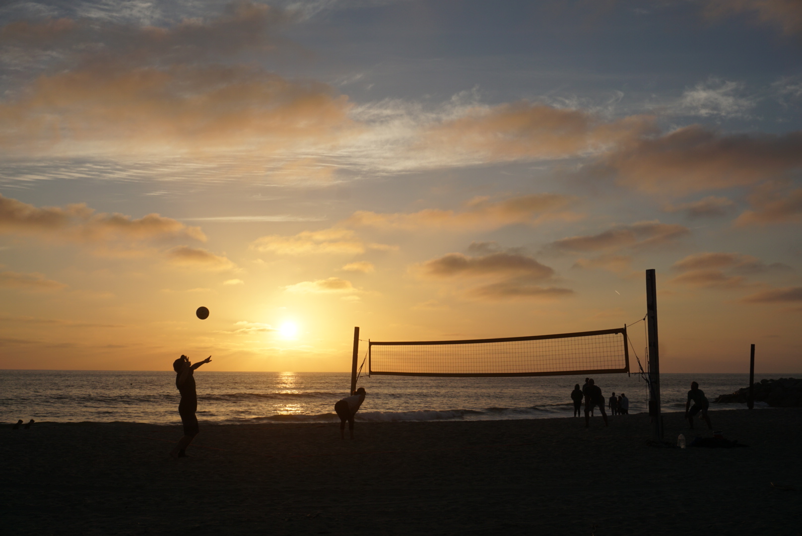 sunset volleyball